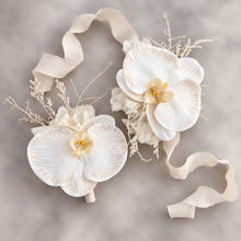 Load image into Gallery viewer, Real touch nude orchid corsage &amp; buttonhole set AB1180 - School formal, prom, graduation, wedding
