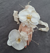Load image into Gallery viewer, Real touch nude orchid corsage &amp; buttonhole set AB1180 - School formal, prom, graduation, wedding
