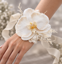 Load image into Gallery viewer, Real touch nude orchid corsage &amp; buttonhole set AB1180 - School formal, prom, graduation, wedding
