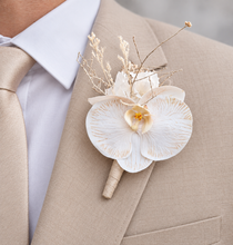 Load image into Gallery viewer, Real touch nude orchid corsage &amp; buttonhole set AB1180 - School formal, prom, graduation, wedding
