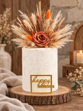 Load image into Gallery viewer, Fluffy orange / terracotta / neutral Cake topper
