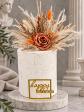 Load image into Gallery viewer, Fluffy orange / terracotta / neutral Cake topper

