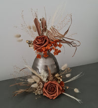 Load image into Gallery viewer, Rustic copper gold orange double cake topper
