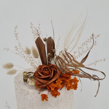 Load image into Gallery viewer, Rustic copper gold orange double cake topper

