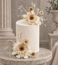 Load image into Gallery viewer, Champagne gold, white, neutral Double cake topper
