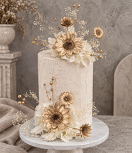Load image into Gallery viewer, Champagne gold, white, neutral Double cake topper

