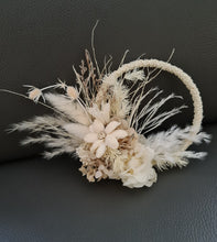 Load image into Gallery viewer, Handcrafted boho preserved flowers hoop / cake topper – 5inch
