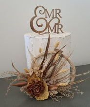 Load image into Gallery viewer, Handcrafted copper mustard preserved flowers hoop / cake topper – 6inch
