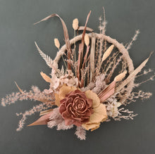 Load image into Gallery viewer, Handcrafted copper mustard preserved flowers hoop / cake topper – 6inch
