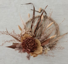 Load image into Gallery viewer, Handcrafted copper mustard preserved flowers hoop / cake topper – 6inch
