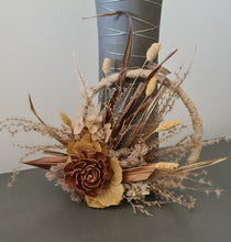 Load image into Gallery viewer, Handcrafted copper mustard preserved flowers hoop / cake topper – 6inch
