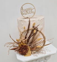 Load image into Gallery viewer, Handcrafted copper mustard preserved flowers hoop / cake topper – 6inch
