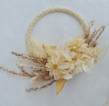 Load image into Gallery viewer, Handcrafted boho daisy flowers hoop / cake topper – 5inch
