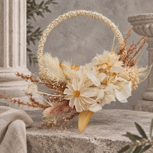 Load image into Gallery viewer, Handcrafted boho daisy flowers hoop / cake topper – 5inch
