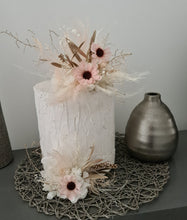 Load image into Gallery viewer, Champagne gold &amp; blush Floral Cake topper
