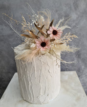 Load image into Gallery viewer, Champagne gold &amp; blush Floral Cake topper
