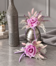 Load image into Gallery viewer, Pink, violet &amp; neutral Fluffy Floral Cake Topper

