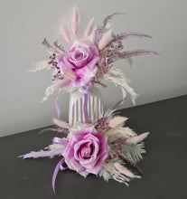 Load image into Gallery viewer, Pink, violet &amp; neutral Fluffy Floral Cake Topper
