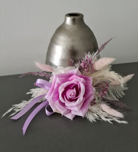 Load image into Gallery viewer, Pink, violet &amp; neutral Fluffy Floral Cake Topper
