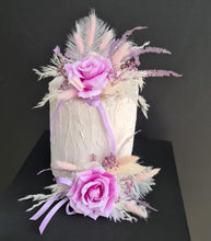 Load image into Gallery viewer, Pink, violet &amp; neutral Fluffy Floral Cake Topper
