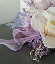 Load image into Gallery viewer, Preserved flowers Happy Birthday lilac, blush Cake topper

