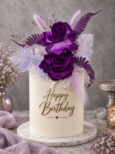 Load image into Gallery viewer, Dark Purple &amp; lilac Floral Cake Topper
