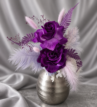 Load image into Gallery viewer, Dark Purple &amp; lilac Floral Cake Topper

