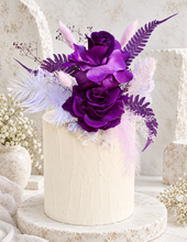 Load image into Gallery viewer, Dark Purple &amp; lilac Floral Cake Topper
