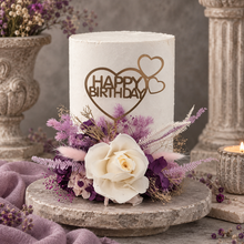 Load image into Gallery viewer, Happy Birthday Lilac Purple Floral Cake Topper
