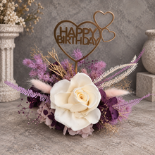 Load image into Gallery viewer, Happy Birthday Lilac Purple Floral Cake Topper
