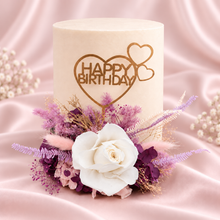 Load image into Gallery viewer, Happy Birthday Lilac Purple Floral Cake Topper
