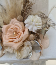 Load image into Gallery viewer, Champagne gold &amp; blush Floral Cake topper - wedding, engagement, birthday
