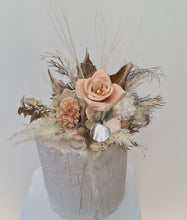 Load image into Gallery viewer, Champagne gold &amp; blush Floral Cake topper - wedding, engagement, birthday
