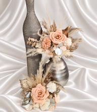 Load image into Gallery viewer, Champagne gold &amp; blush Floral Cake topper - wedding, engagement, birthday
