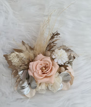 Load image into Gallery viewer, Champagne gold &amp; blush Floral Cake topper - wedding, engagement, birthday
