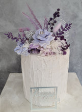 Load image into Gallery viewer, Violet purple preserved flowers cake topper - graduation, birthday
