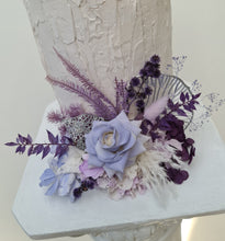 Load image into Gallery viewer, Violet purple preserved flowers cake topper - graduation, birthday
