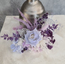 Load image into Gallery viewer, Violet purple preserved flowers cake topper - graduation, birthday
