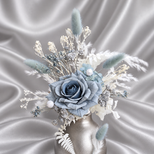 Load image into Gallery viewer, Blue &amp; silver Floral Cake topper - Wedding, Engagement, Birthday
