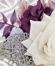 Load image into Gallery viewer, Violet, purple, white Floral Cake Topper - Birthday, Anniversary, Graduation

