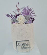 Load image into Gallery viewer, Violet, purple, white Floral Cake Topper - Birthday, Anniversary, Graduation
