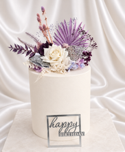 Load image into Gallery viewer, Violet, purple, white Floral Cake Topper - Birthday, Anniversary, Graduation
