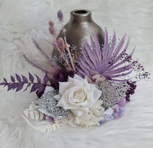 Load image into Gallery viewer, Violet, purple, white Floral Cake Topper - Birthday, Anniversary, Graduation
