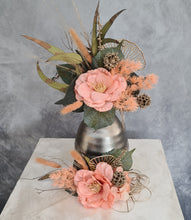 Load image into Gallery viewer, Peach &amp; Green Floral Cake Topper - Wedding, Engagement
