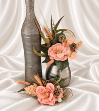 Load image into Gallery viewer, Peach &amp; Green Floral Cake Topper - Wedding, Engagement
