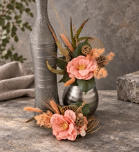 Load image into Gallery viewer, Peach &amp; Green Floral Cake Topper - Wedding, Engagement
