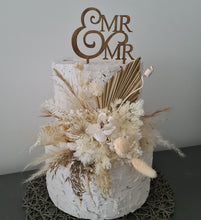 Load image into Gallery viewer, Boho Preserved &amp; dry flowers cake topper – birthday, baby shower, graduation, wedding
