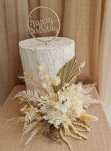 Load image into Gallery viewer, Boho Preserved &amp; dry flowers cake topper – birthday, baby shower, graduation, wedding
