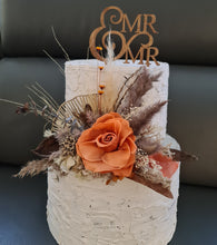 Load image into Gallery viewer, Rustic preserved rose cake topper – birthday, anniversary, engagement, wedding
