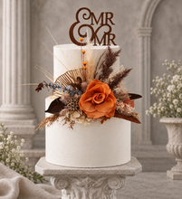 Load image into Gallery viewer, Rustic preserved rose cake topper – birthday, anniversary, engagement, wedding
